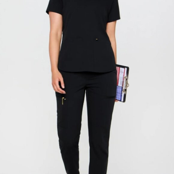 NEW Fabletics On Call Scrub Reflective Jogger RARE Black Rainbow M Short Petite - Picture 6 of 8